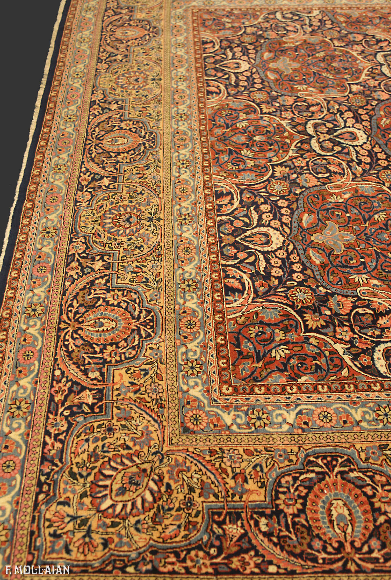 All-Over Antique Persian Kashan Dabir Carpet n°:98151652